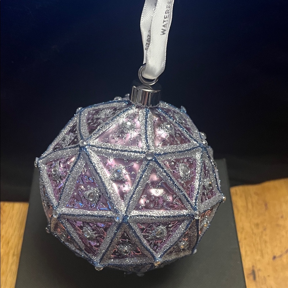 Waterford Crystal Purple and Silver Ornament